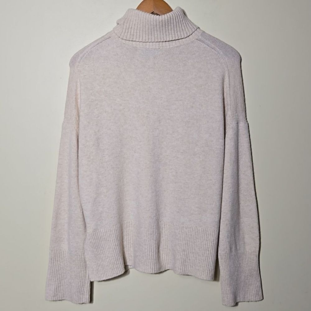 J. Crew Cream Merino Wool Alpaca Turtleneck Sweater S Scandi Minimalist - Picture 11 of 12